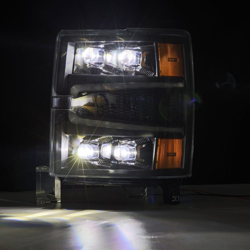 AlphaRex 04-15 Chevy 1500HD NOVA-Series LED Proj Headlights Black w/Activ Light/Seq Signal & SB DRL 880239 *Discontinued