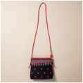Hmong Batik Cotton Crossbody Bag with Hand Embroidered Accents