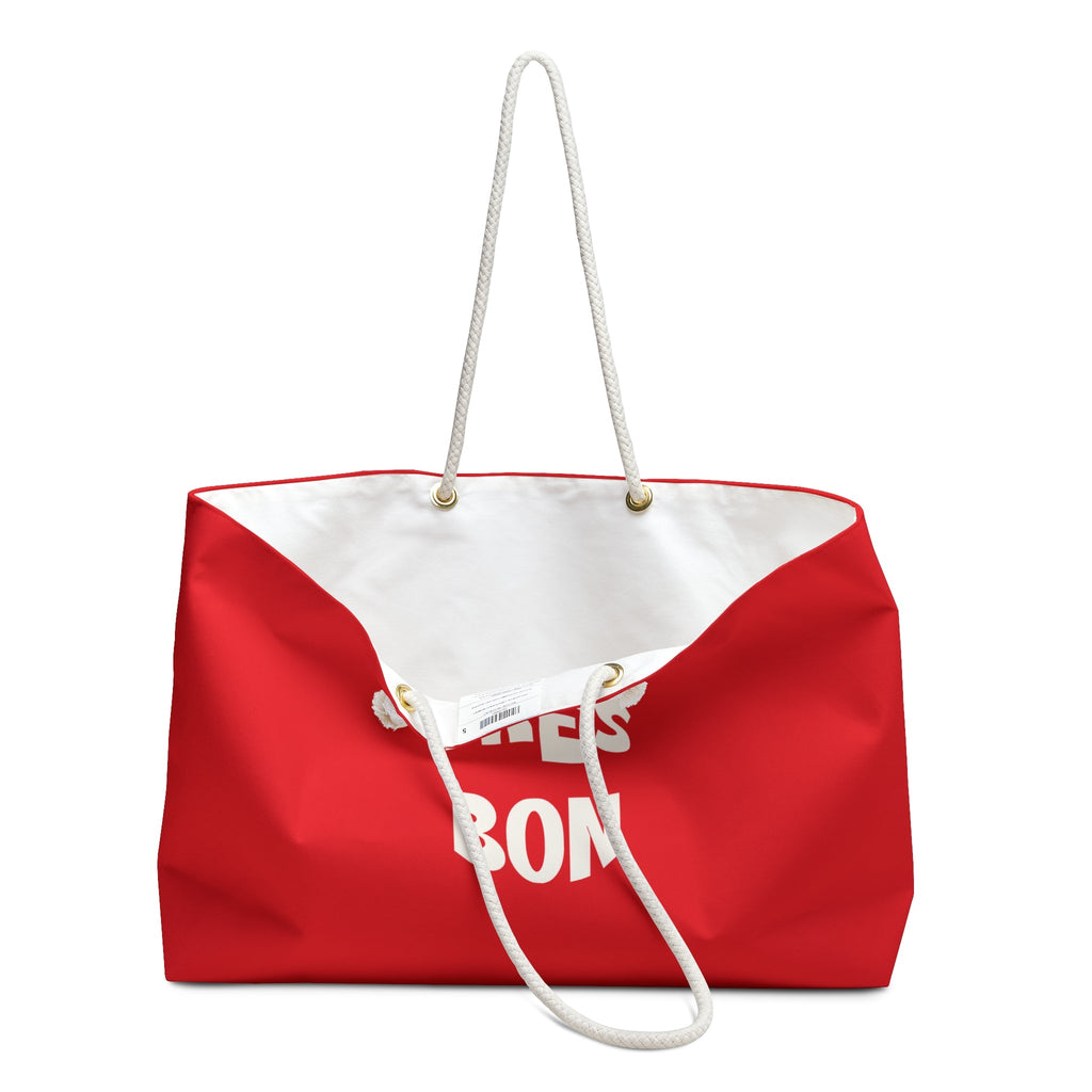Chic Red Weekender Bag, Très Bon