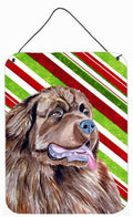 Newfoundland Candy Cane Holiday Christmas Wall or Door Hanging Prints Aluminum Metal Sign Kitchen Wall Bar Bathroom Plaque Home Decor Front Door Plaque, 12x16, Multicolor