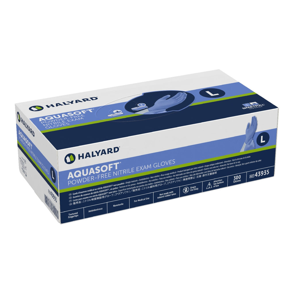 Aquasoft® Nitrile Exam Glove, Large, Blue 43935