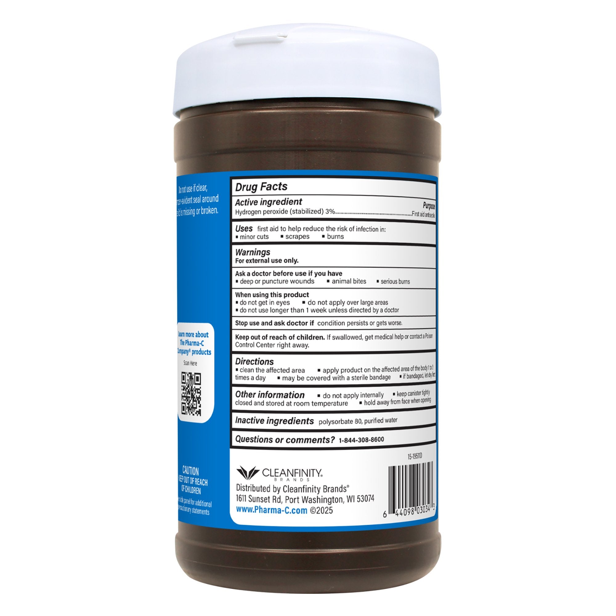 Pharma-C-Wipes® Hydrogen Peroxide Antiseptic 63-13271