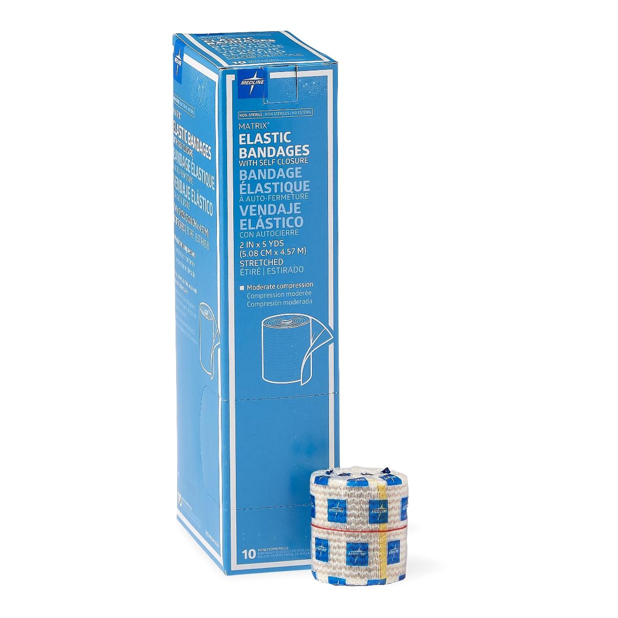 Matrix Double Hook and Loop Closure Elastic Bandage, 2 Inch x 5 Yard MDS087002LF