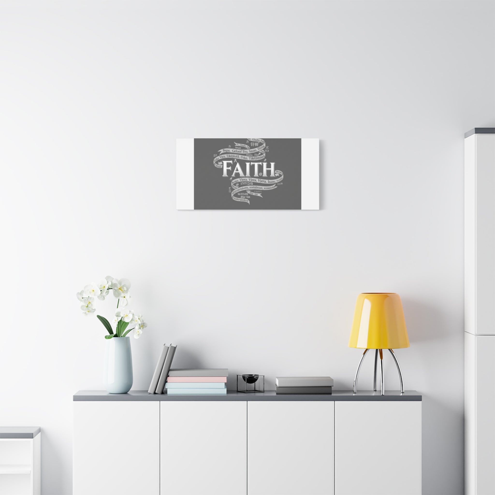 handwritten faith ribbon Canvas | sketch aesthetic, doodle design