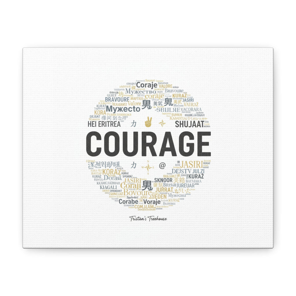 Courage Word Cloud Canvas | Fresh-Start Minimalism art print