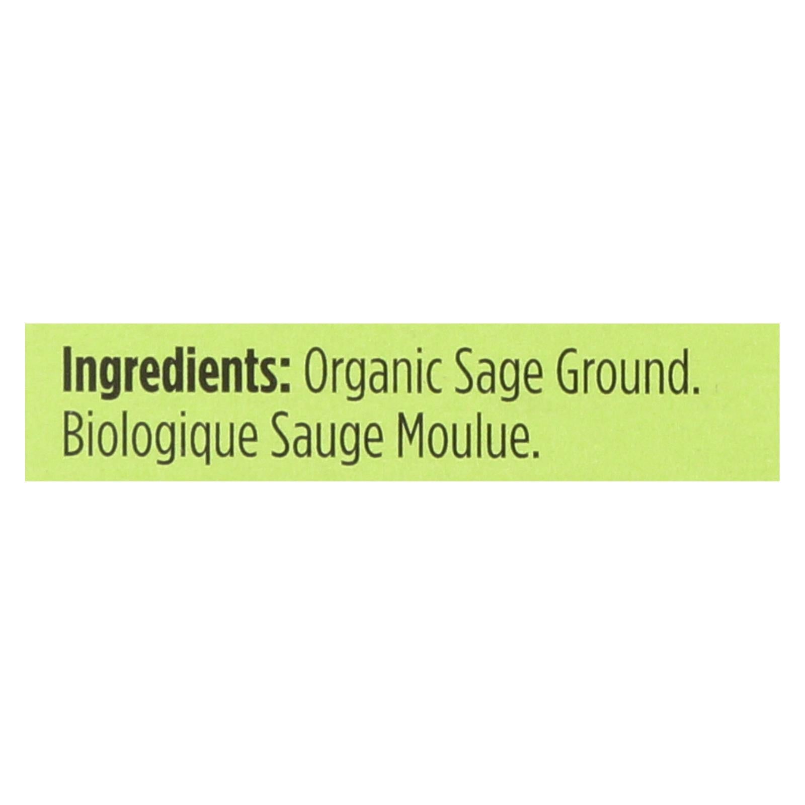 Spicely Organics Organic Ground Sage (6 x 0.3 Oz)