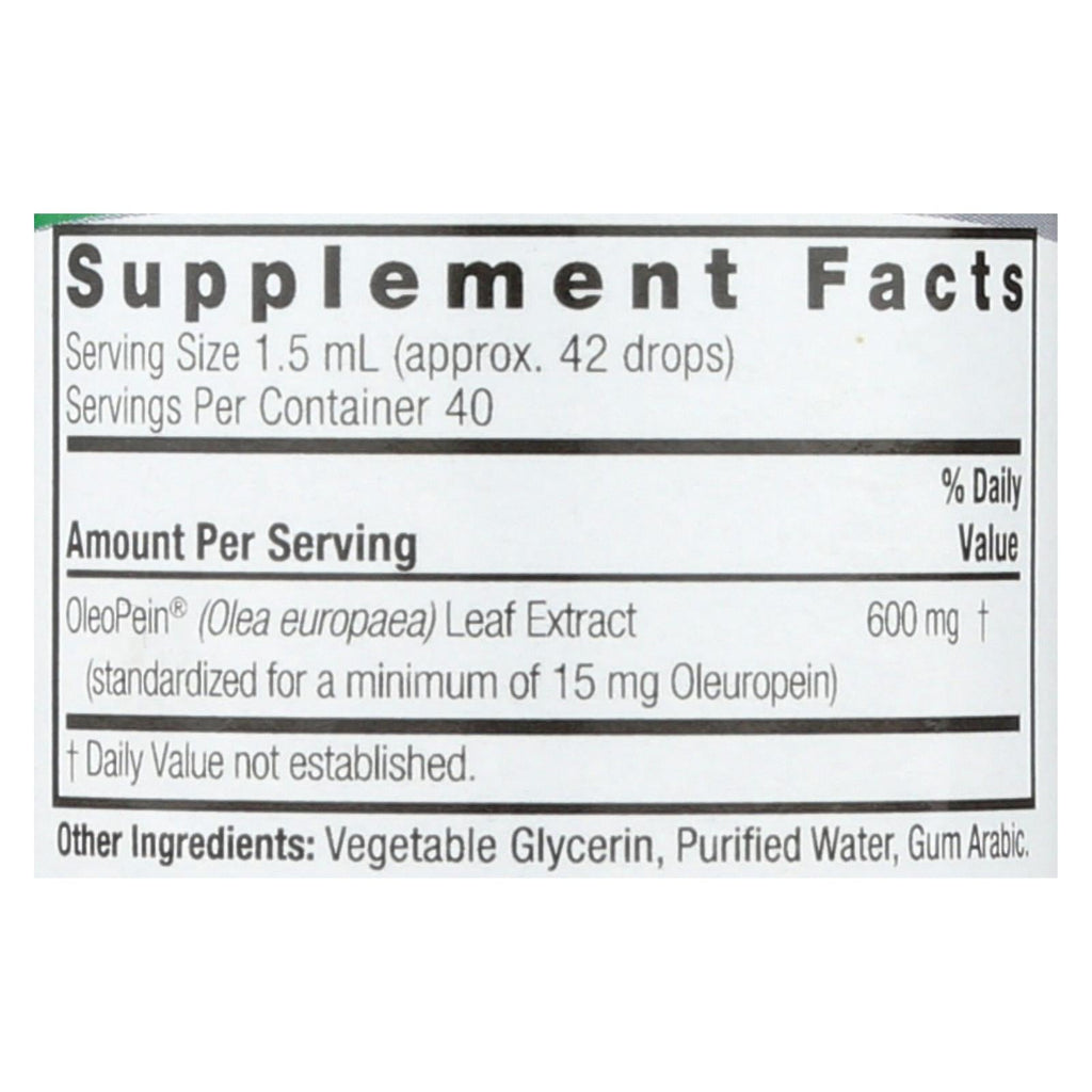 Nature's Answer High-Strength Oleopein Olive Leaf Extract Liquid Extract - Alcohol-Free - 2 Fl Oz