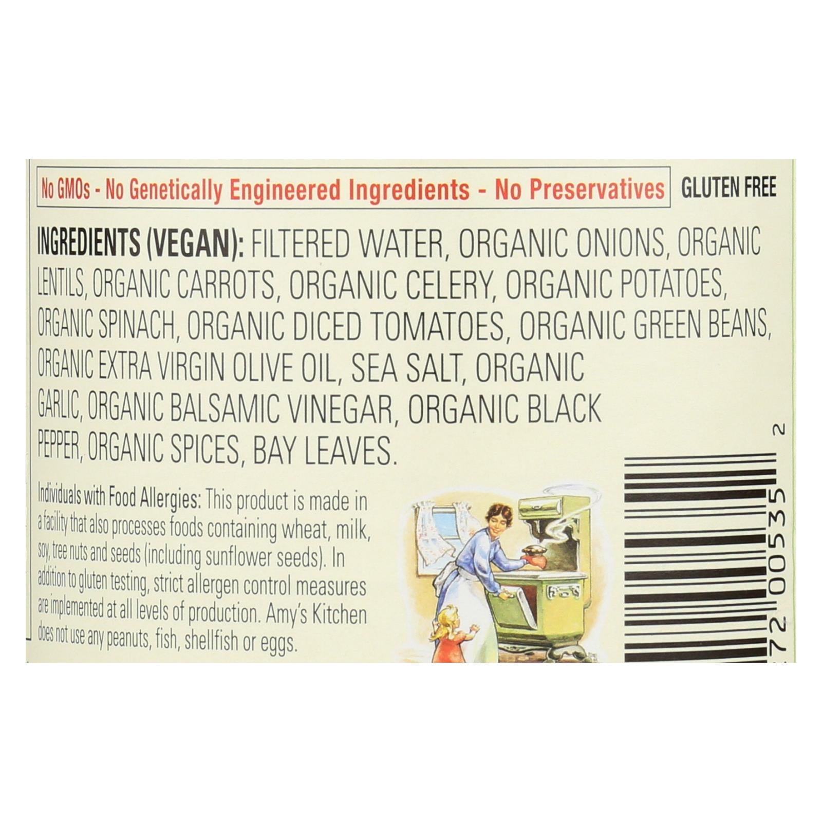 Amy's Organic Lentil Vegetable Soup, 14.5 Oz. (Pack of 12)