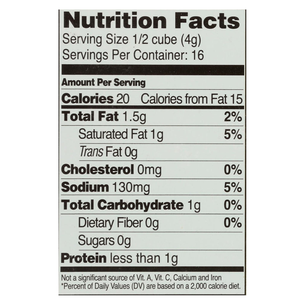 Edwards And Sons Natural Bouillon Cubes, Veggie, Low Sodium, 2.2 oz, Case of 12