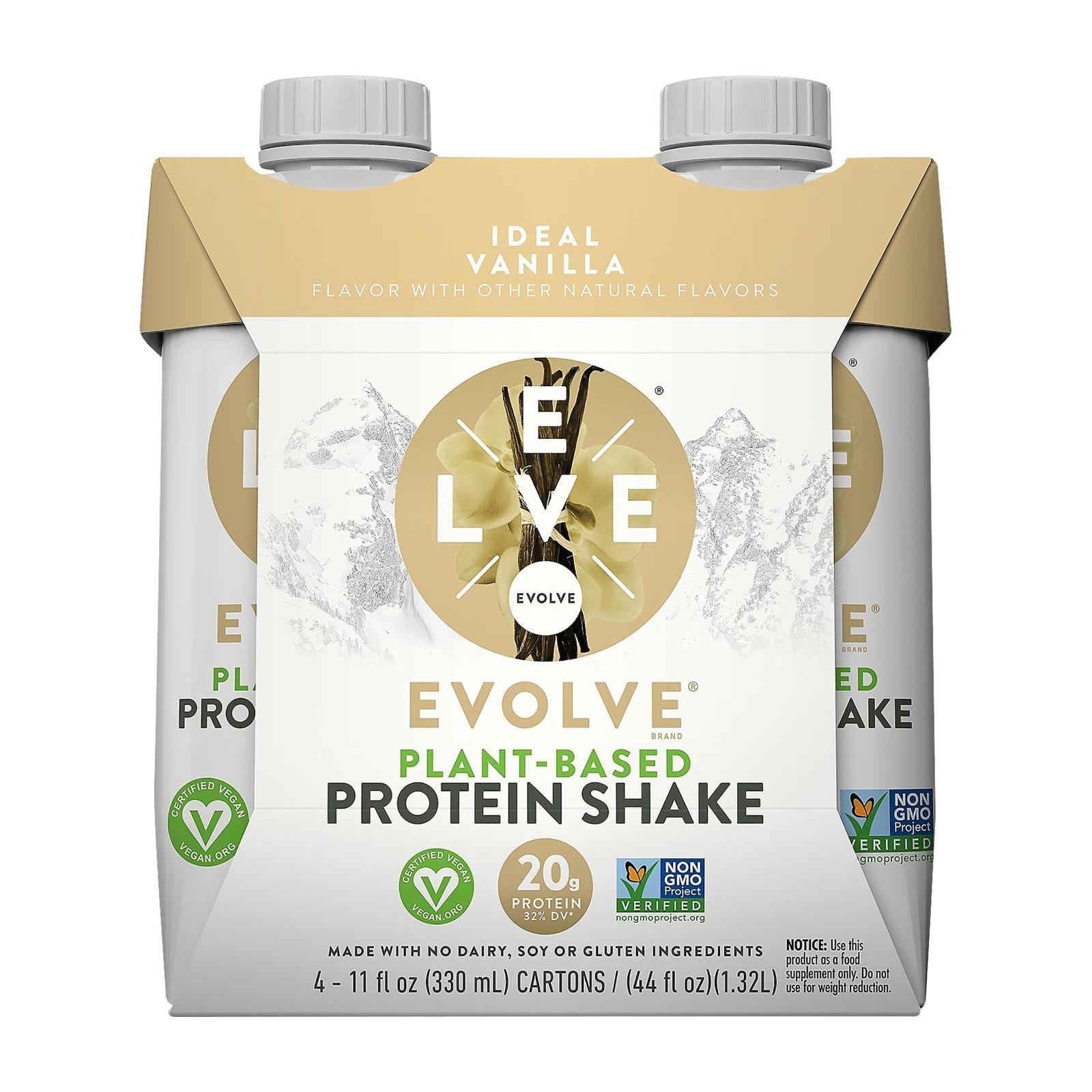 Evolve Ideal Vanilla Protein Shakes - Case of 3 (4/11 Oz Bottles)