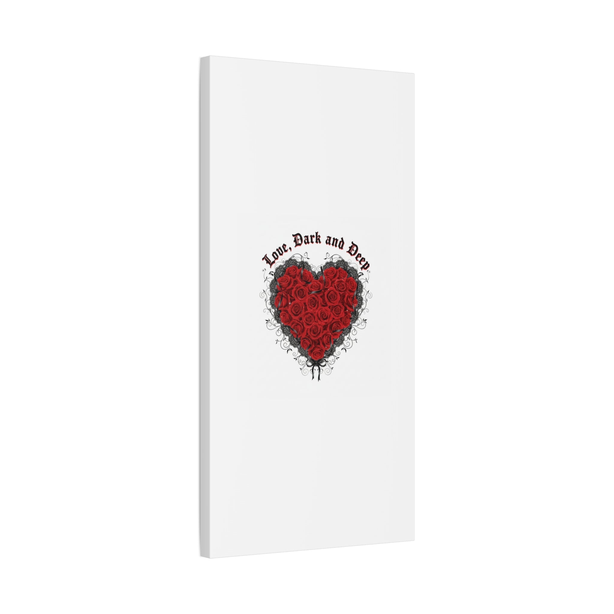Love Dark and Deep Heart Canvas, Nu Romantic Gothic Romance, 80s Nostalgia