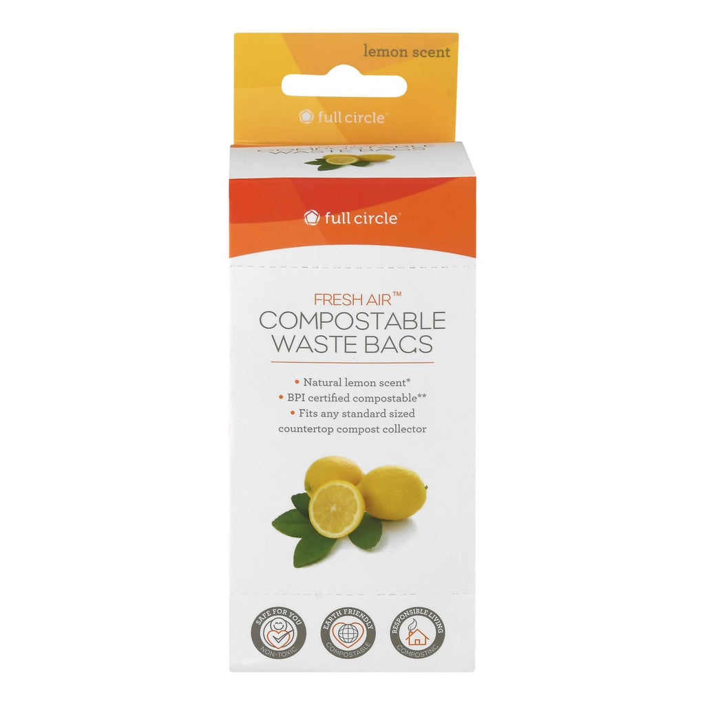 Full Circle Home Fresh Air Compostable Waste Bags - BPI Certified - 25 Count, Case of 6