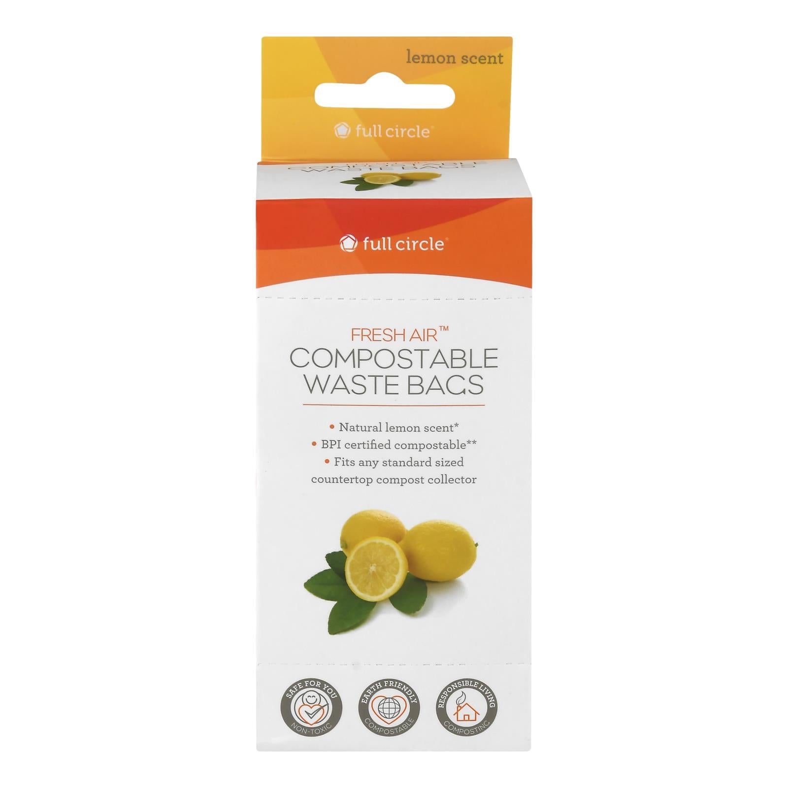 Full Circle Home Fresh Air Compostable Waste Bags - BPI Certified - 25 Count, Case of 6