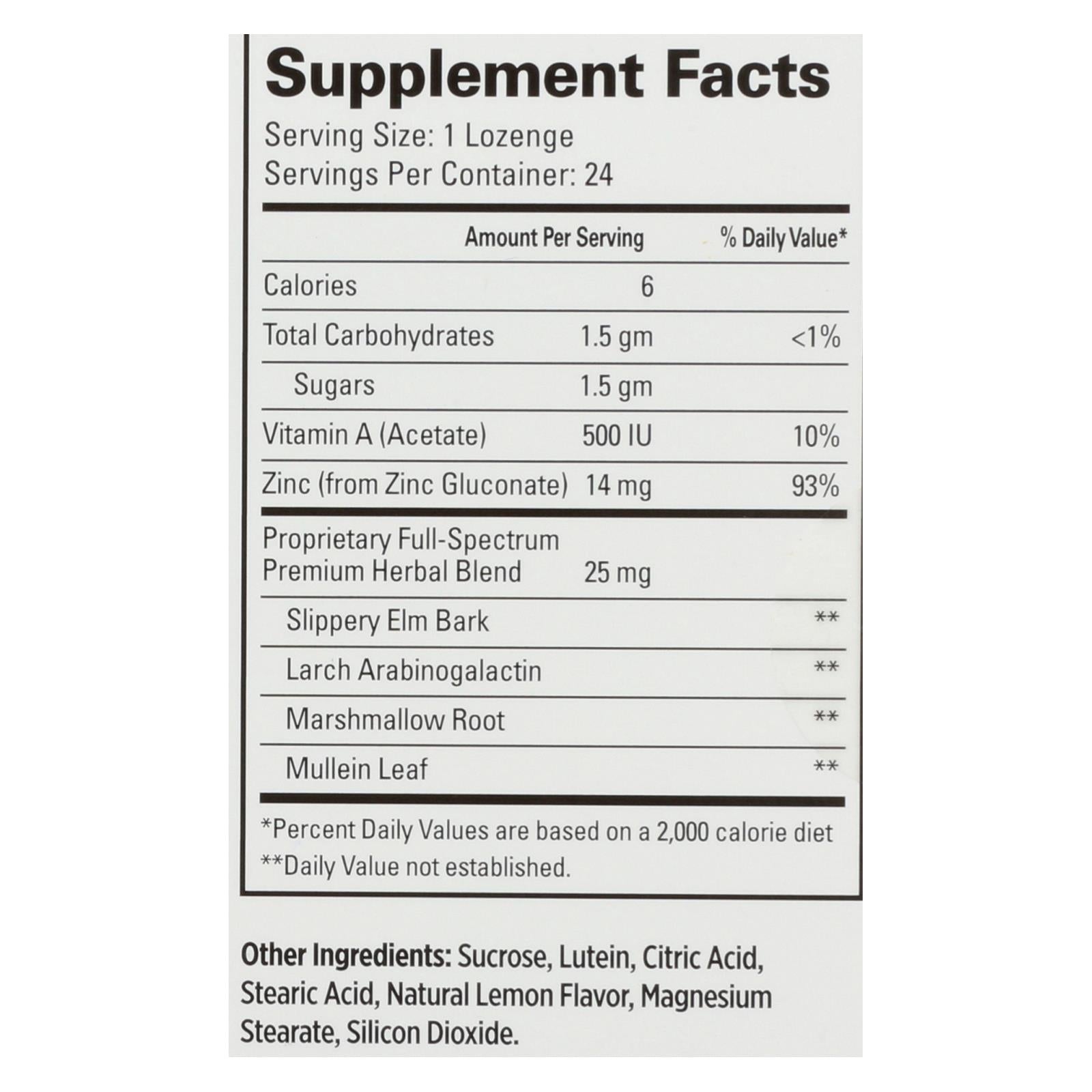 Quantum Therazinc Cold Season Plus Lozenges, Lemon, 14 Mg, 24 Ct