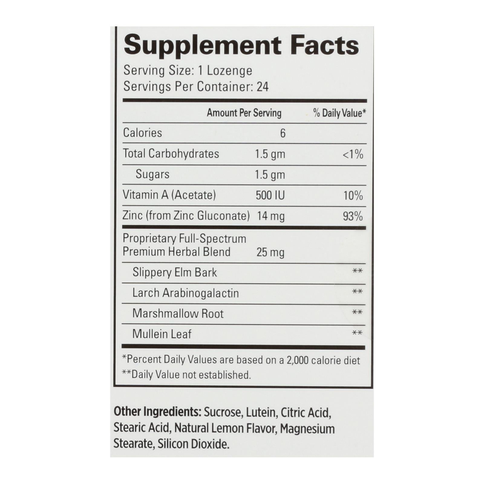 Quantum Therazinc Cold Season Plus Lozenges, Lemon, 14 Mg, 24 Ct