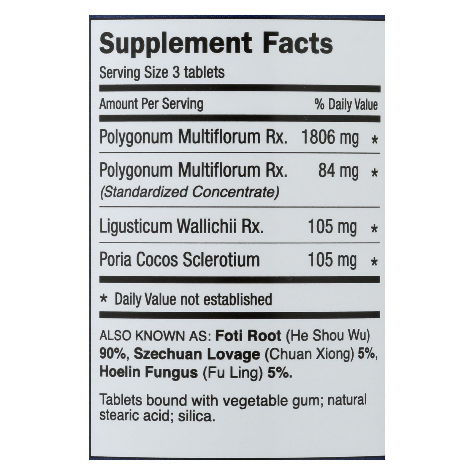 Dr. Shen's Shou Wu Youthful Hair Formula (200 Tablets - 700 mg)
