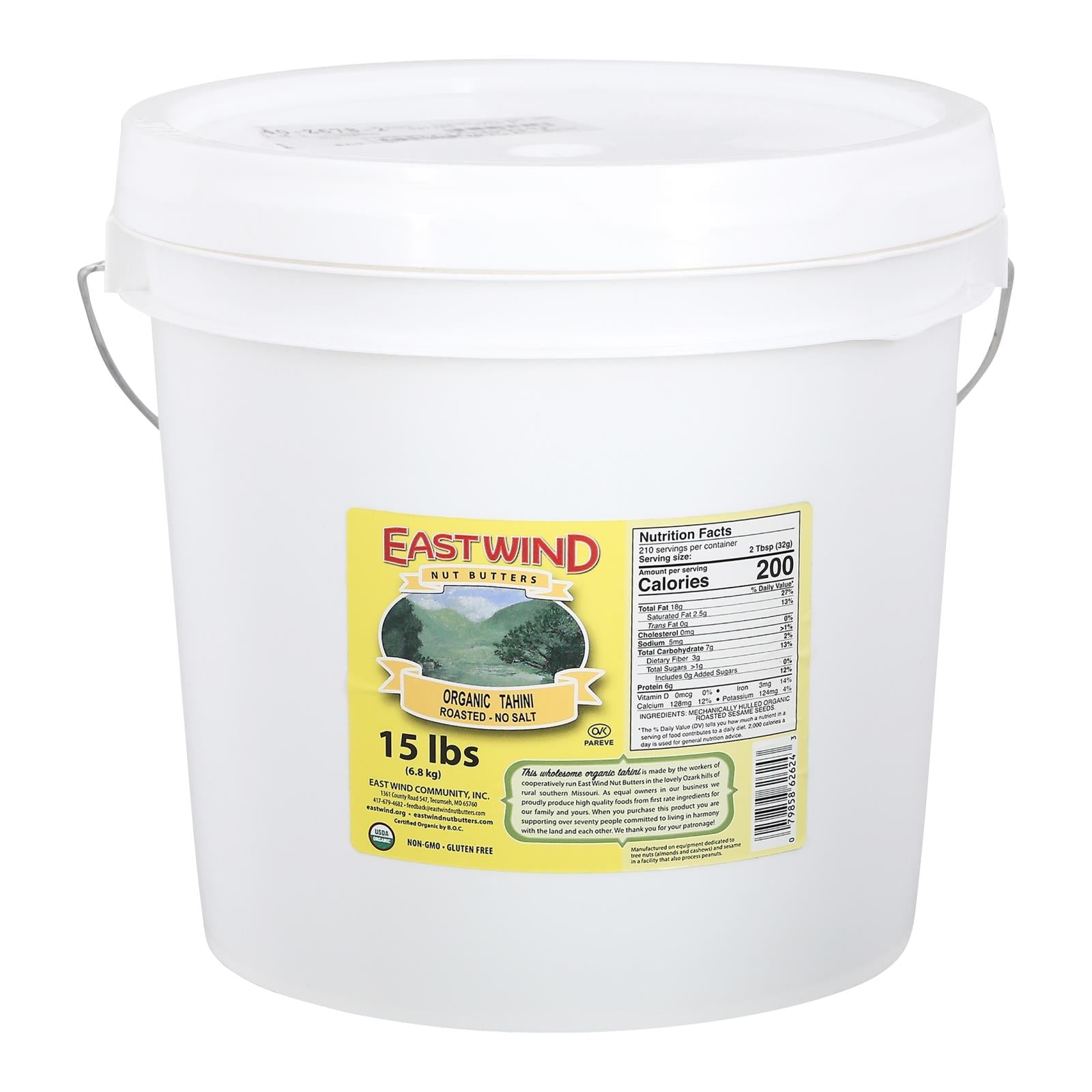 East Wind Premium 15 Lb Roasted Sesame No Salt Tahini