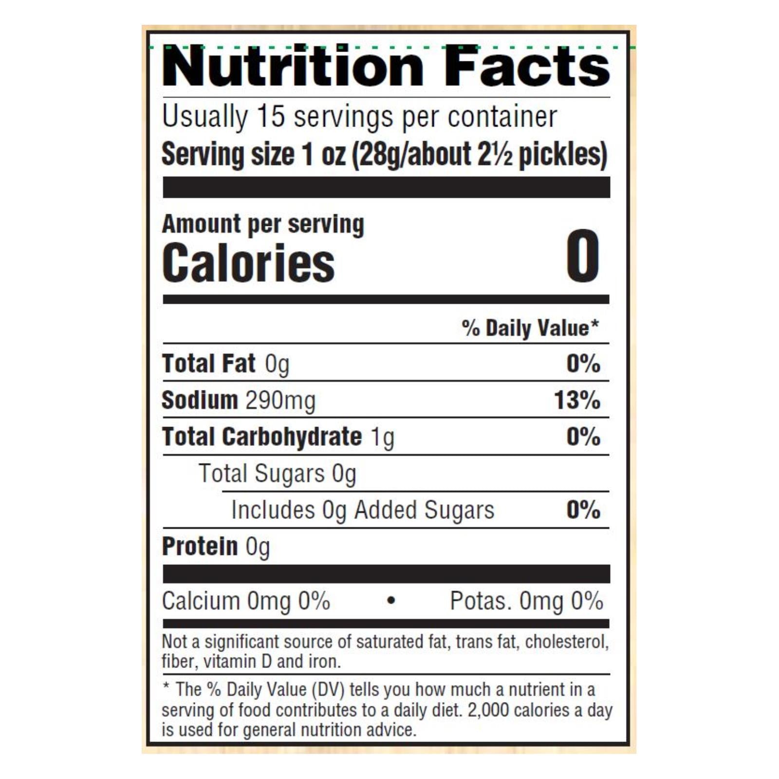 Woodstock Organic Kosher Baby Dill Pickles (Pack of 6 - 24 oz.)