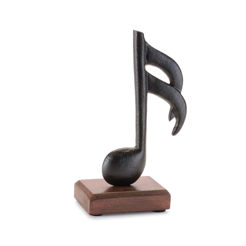 Metal Music Note on Wood Base (Set of 3)
