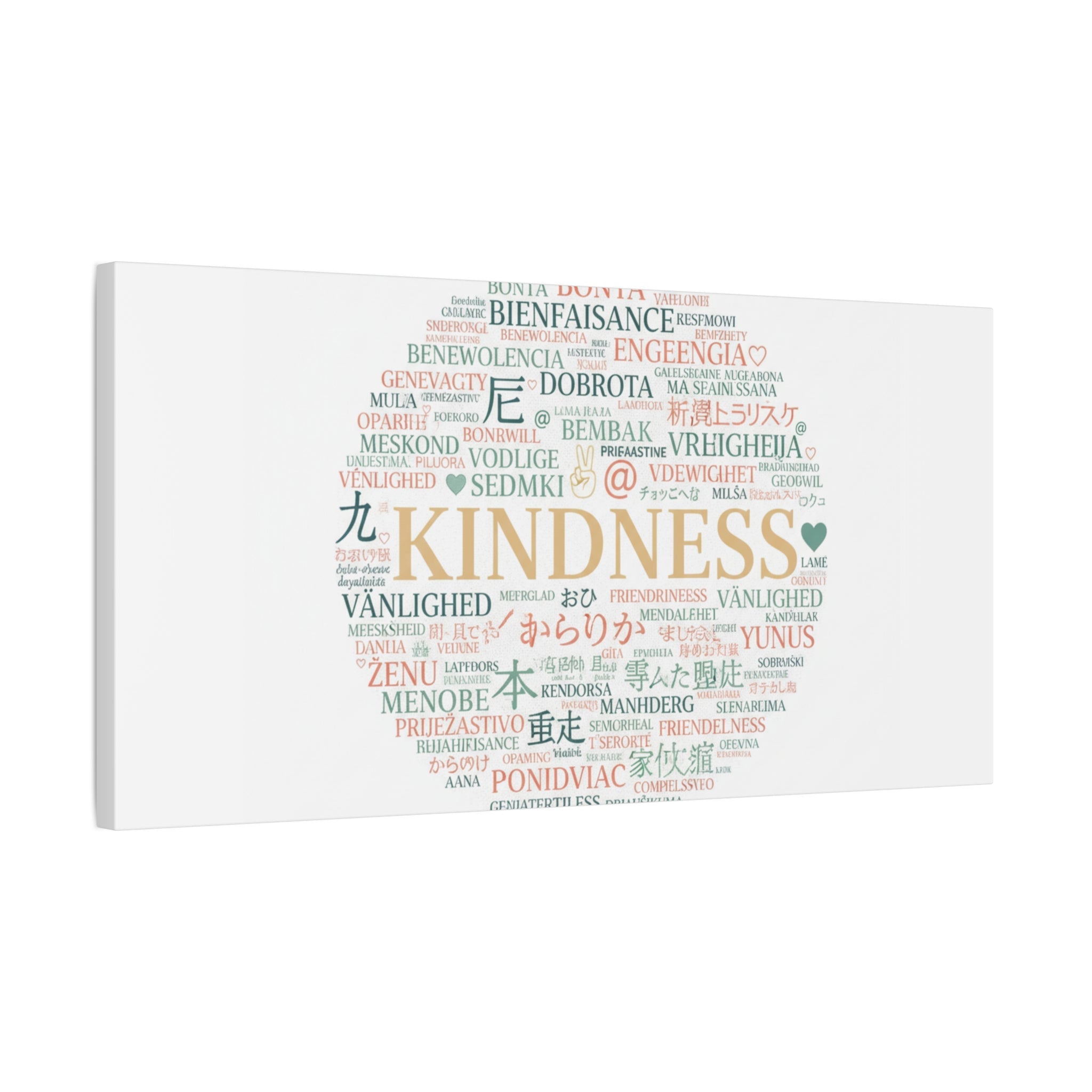 Kindness Word Cloud Canvas | Fresh Start Minimalist Wall Art