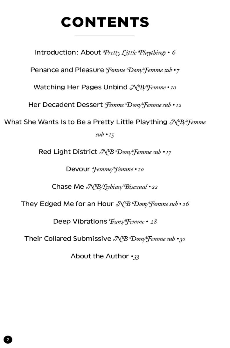 Zine - Pretty Little Playthings: Queer, Kinky Stories (Queer Smut) - By Jessi Joan