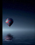 Air Balloon Over Ocean Composition Notebook: 4x4 Graph Paper, 100 sheets-200 pages, 9.75" x 7.5"