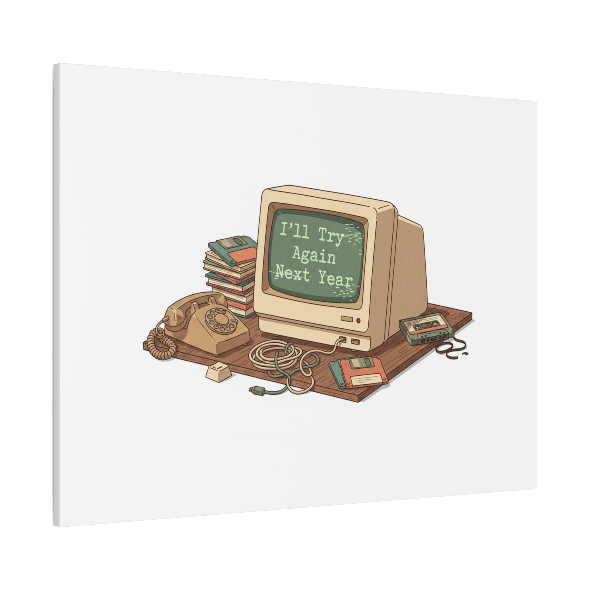 I’ll Try Again Next Year Canvas | Resolution Joke, January Burnout Poster