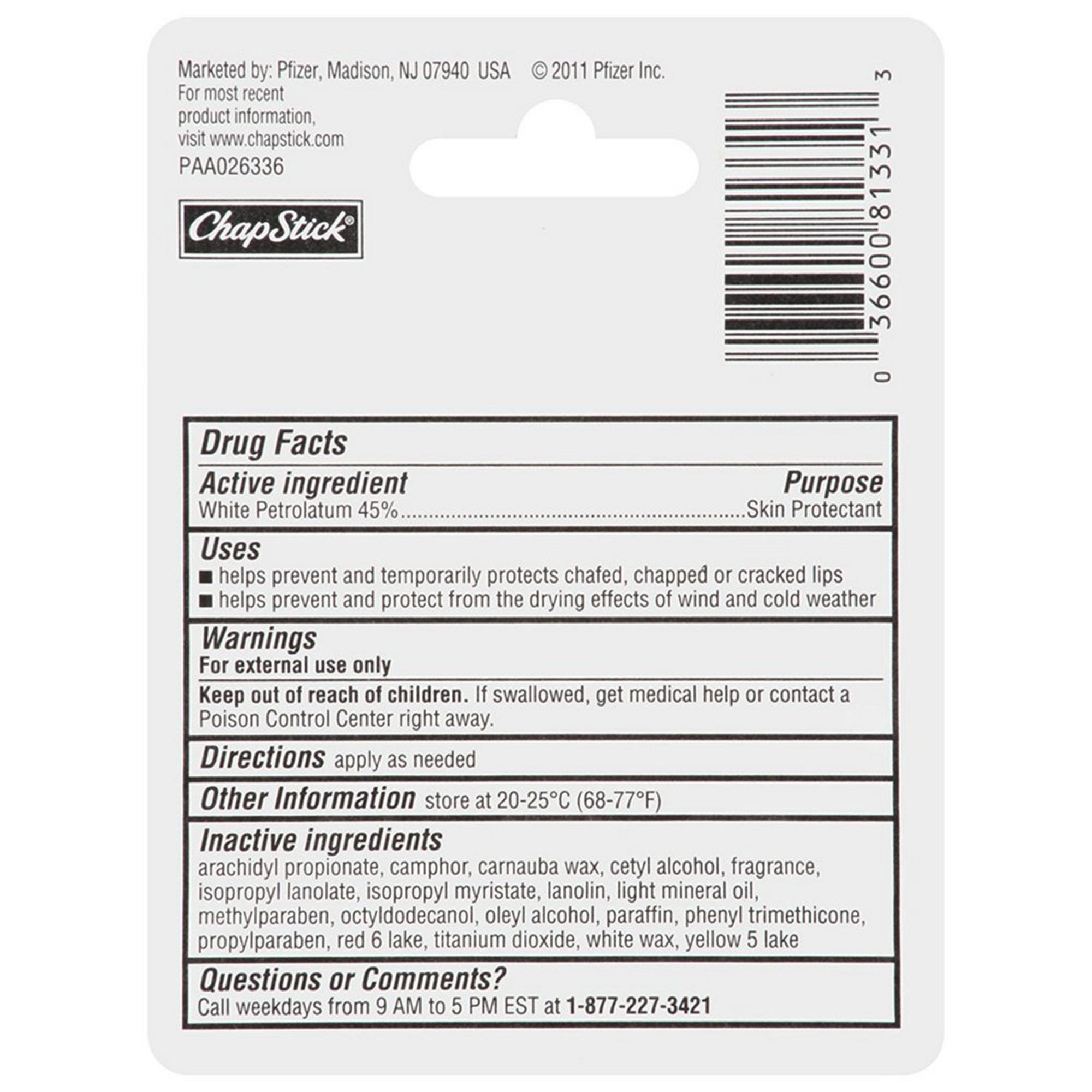 ChapStick Skin Protectant Classic Original 00573070112