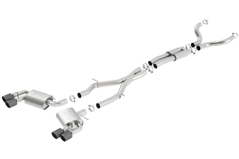 Borla 16-17 Chevy Camaro 6.2L 4in Dual CF Tips w/Black Core Dual Split Exit ATAK Catback Exhaust 140688CFBA