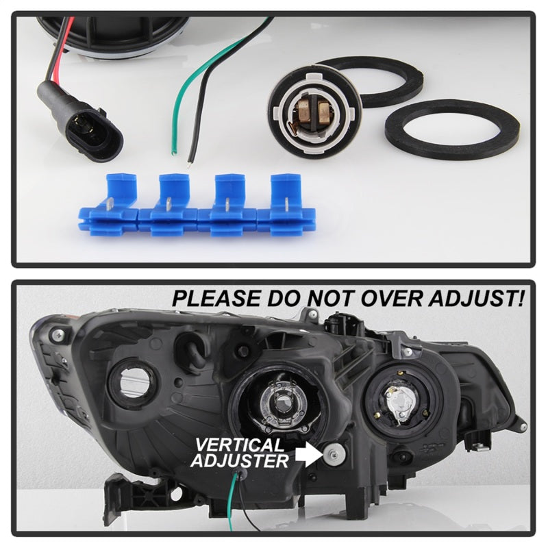 SPYDER xTune 09-14 Acura TSX Projector Headlights - Light Bar DRL - Black (PRO-JH-ATSX09-LB-BK) 9042218