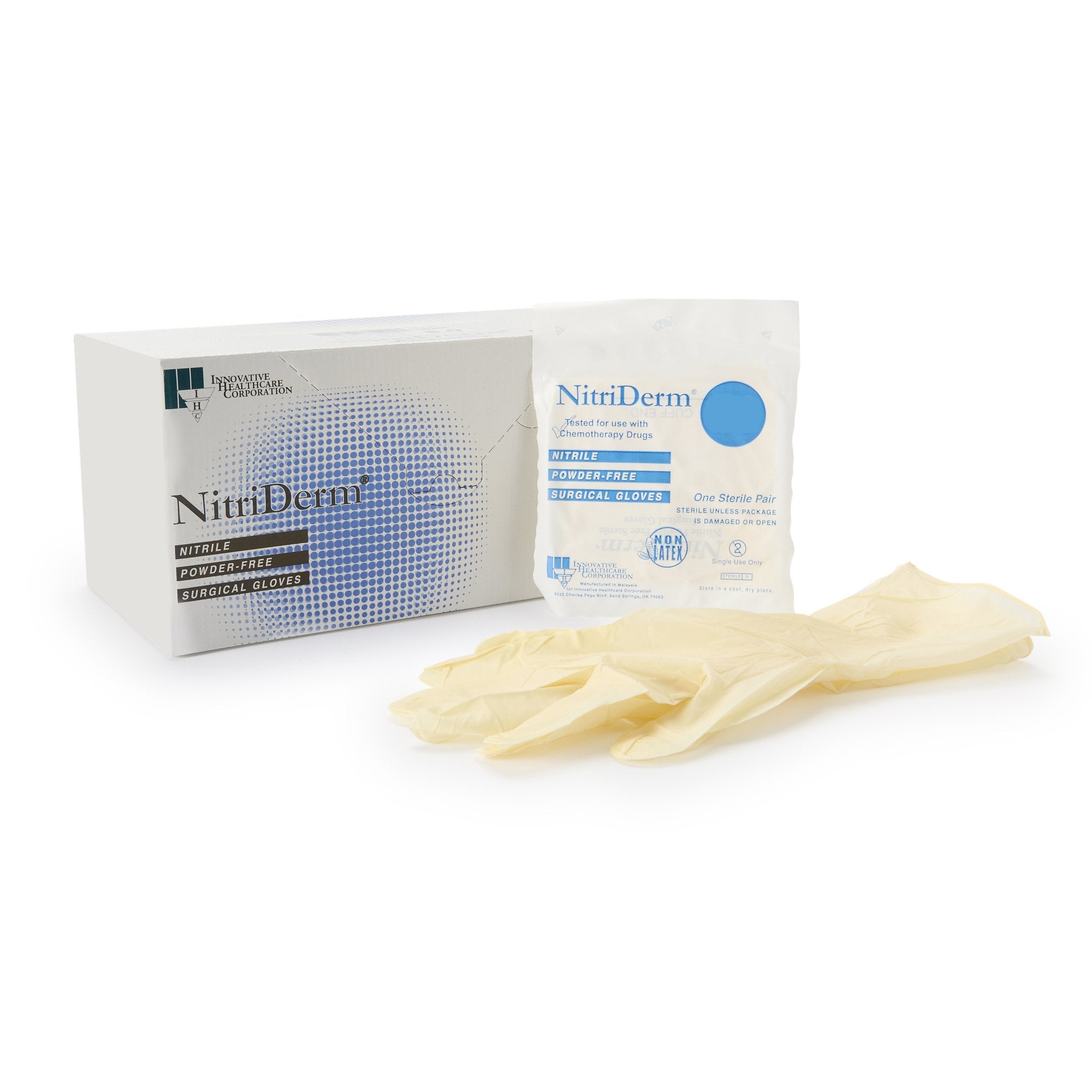 NitriDerm® Nitrile Surgical Glove, Size 7, White 135270