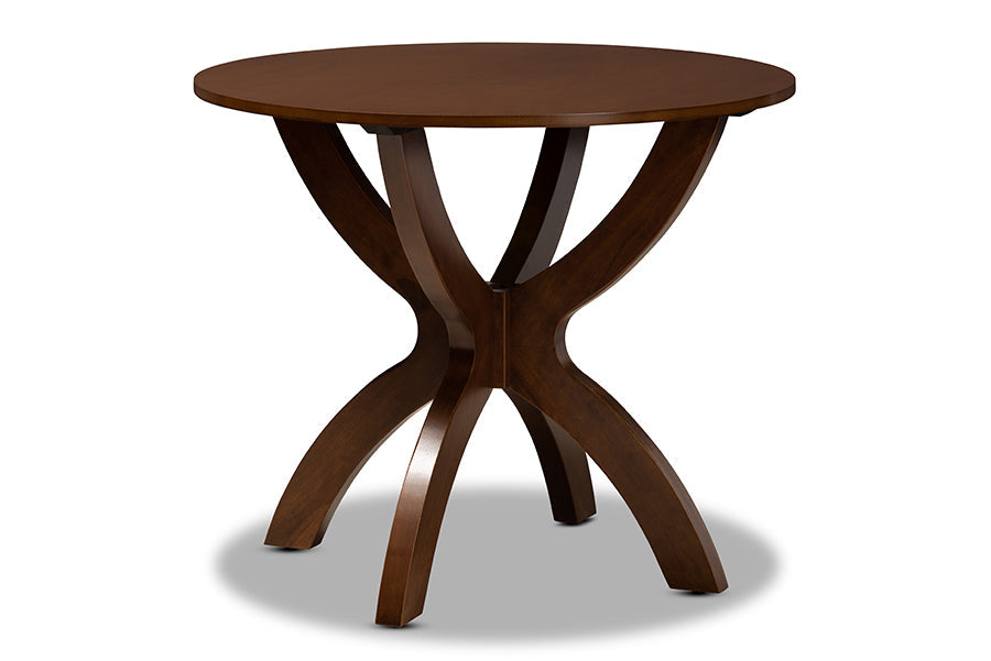 Baxton Studio Beth Modern and Contemporary Grey Fabric Upholstered and Walnut Brown Finished Wood 5-Piece Dining Set