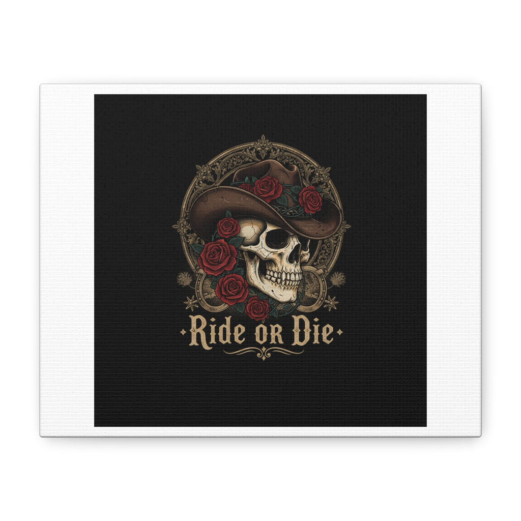 Ride or Die Skull Canvas | Western Skull Art, Gothic Americana