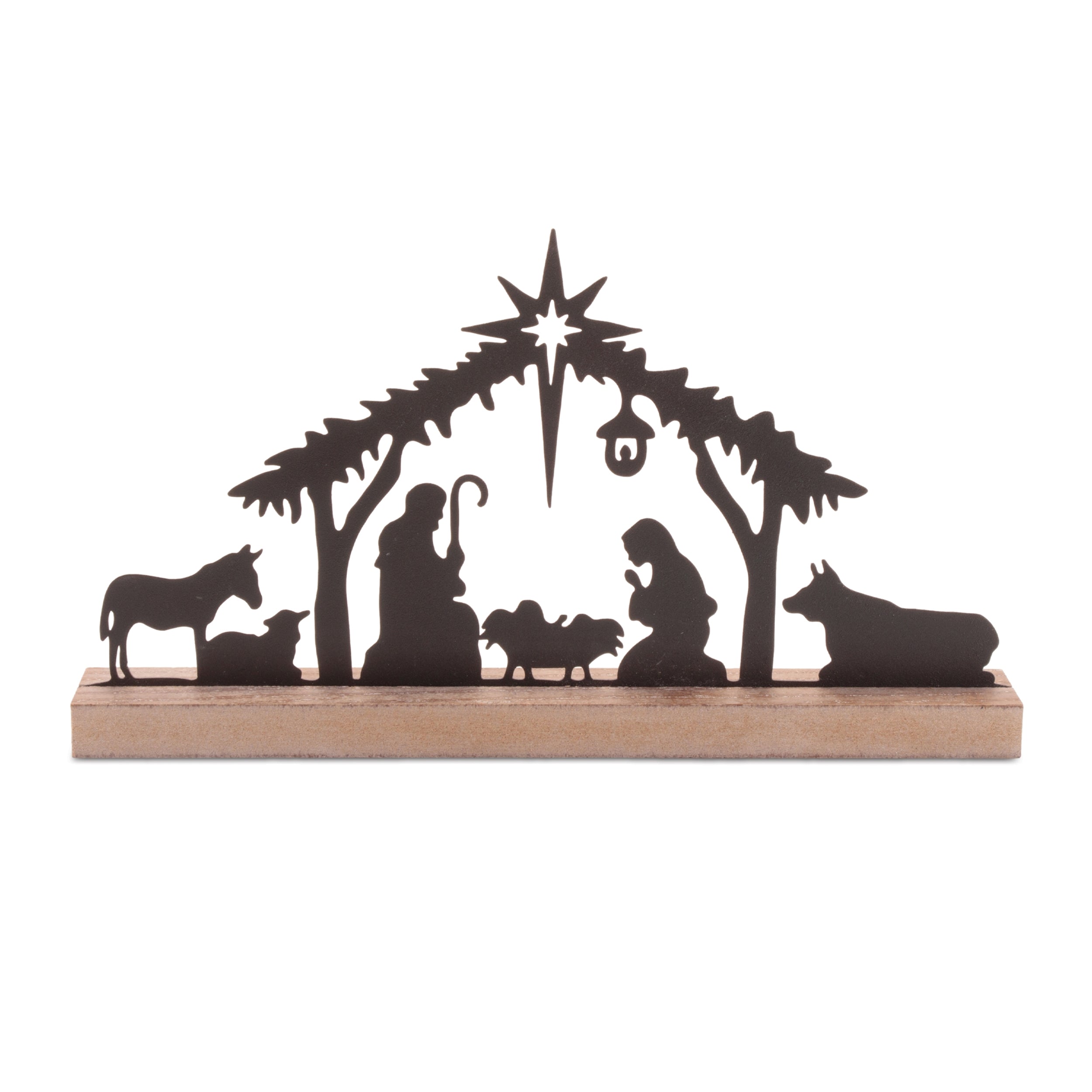 Holy Family Nativity with Animals Silhouette DŽcor