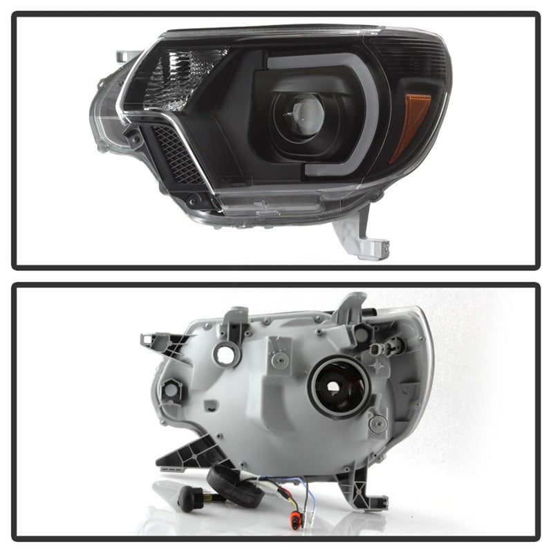 SPYDER xTune Toyota Tacoma 12-15 Headlights - Light Bar DRL - Black PRO-JH-TTA12-LBDRL-BK 9037542