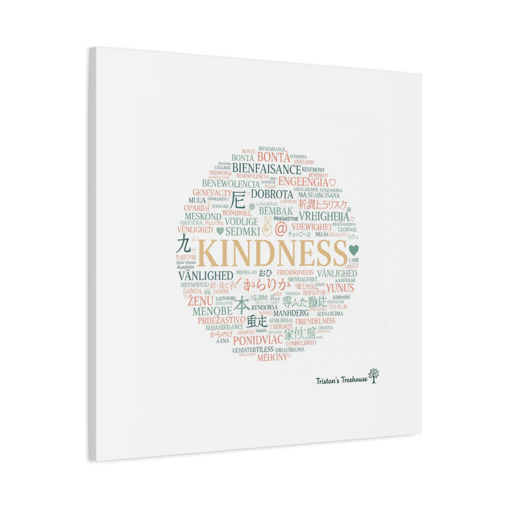 Kindness Word Cloud Canvas | Fresh Start Minimalist Wall Art