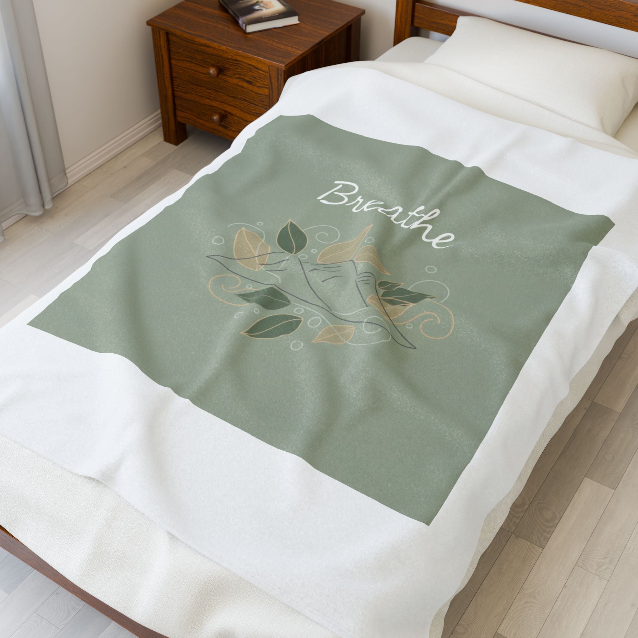 Breathe Mountain Line Blanket | nature vibes, calming forest symbols