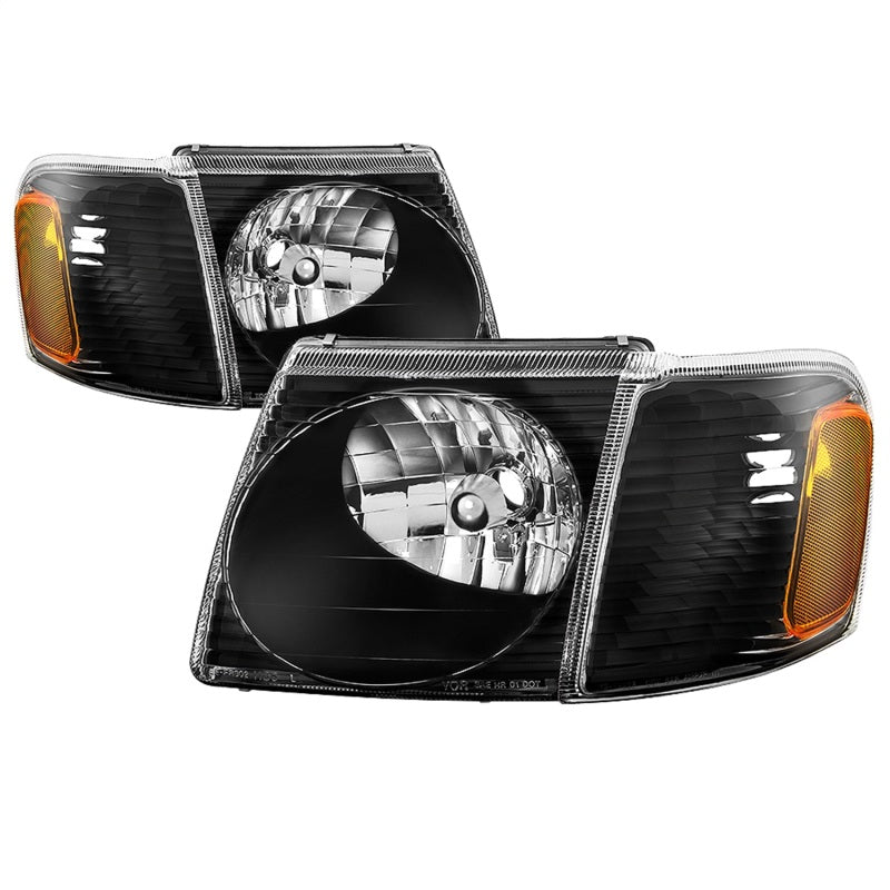 SPYDER xTune 01-03 Ford Explorer Sport 4pc OEM Style Headlights w/Corner - Black (HD-JH-FEXP01-ST-BK) 9042614