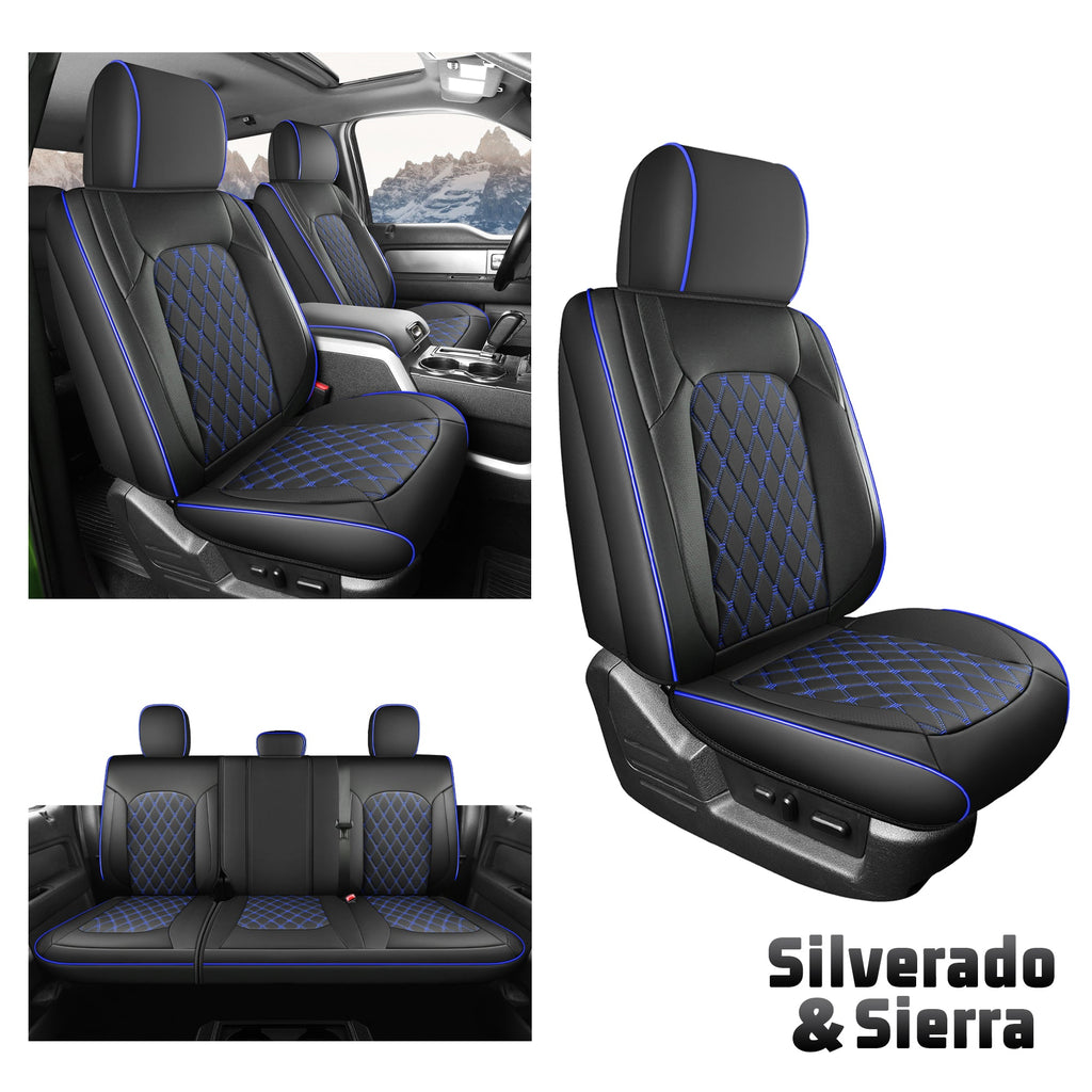 Umbrauto Truck Seat Cover Fit for Silverado and Sierra,Blue