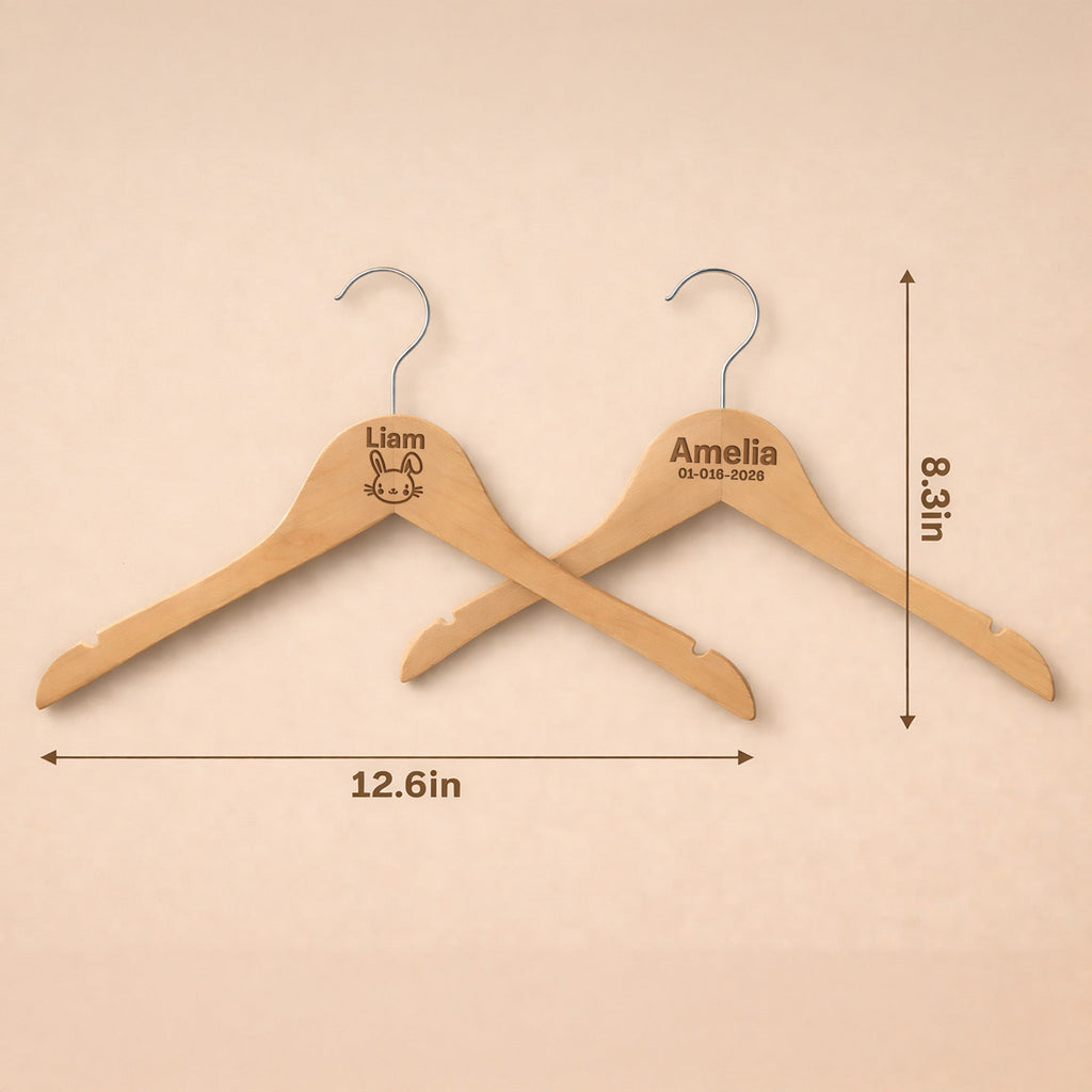 Personalized Wooden Hanger with Name for Graduation – Custom Hangers 2 Pack