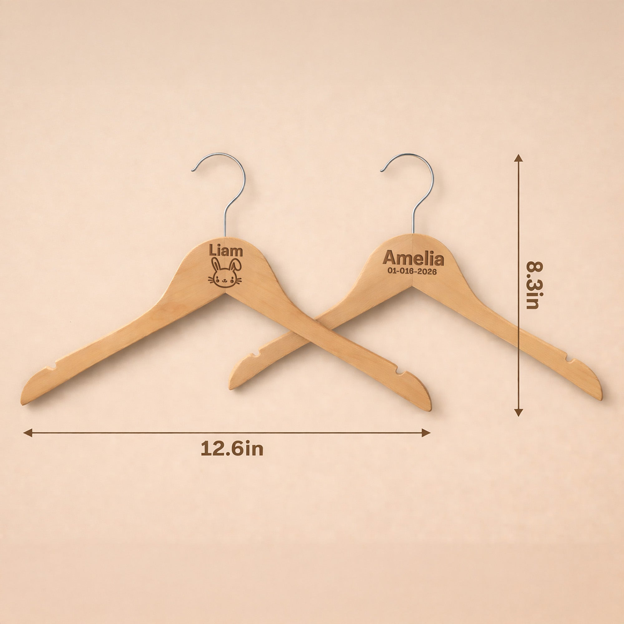 Personalized Wooden Hanger with Name for Graduation – Custom Hangers 2 Pack