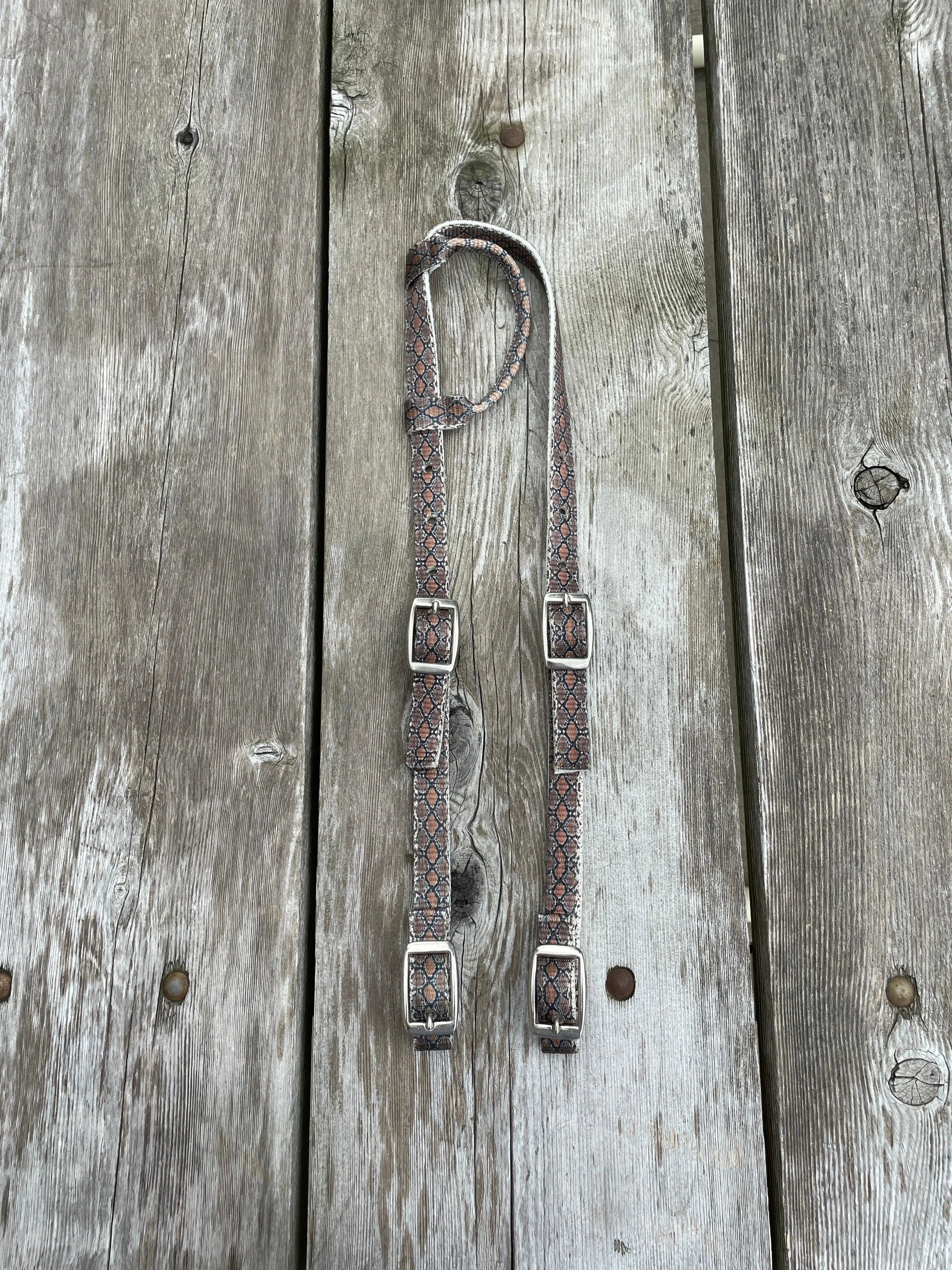 Snake Print Design Nylon One Ear Headstall