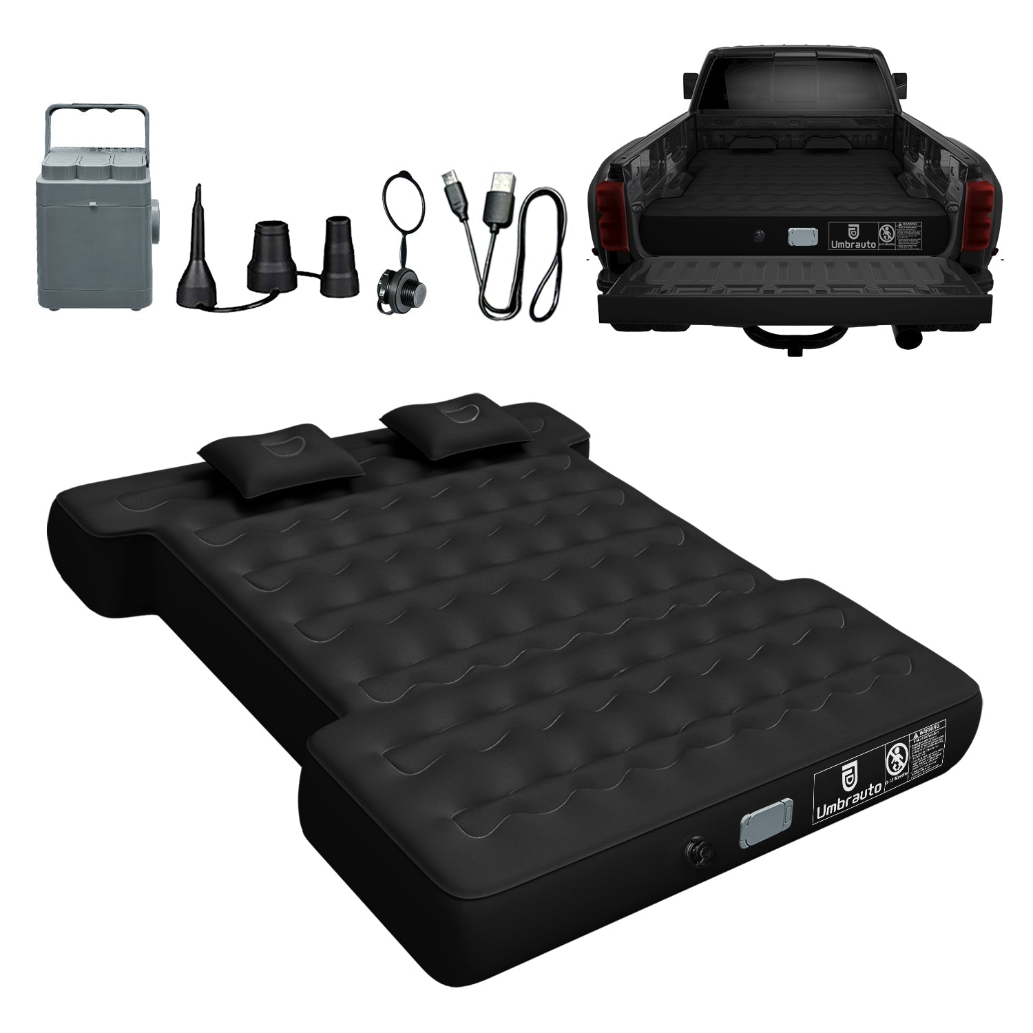 Umbrauto 5.5-6.5ft Built-in Pump Truck Bed Air Mattress 3.0