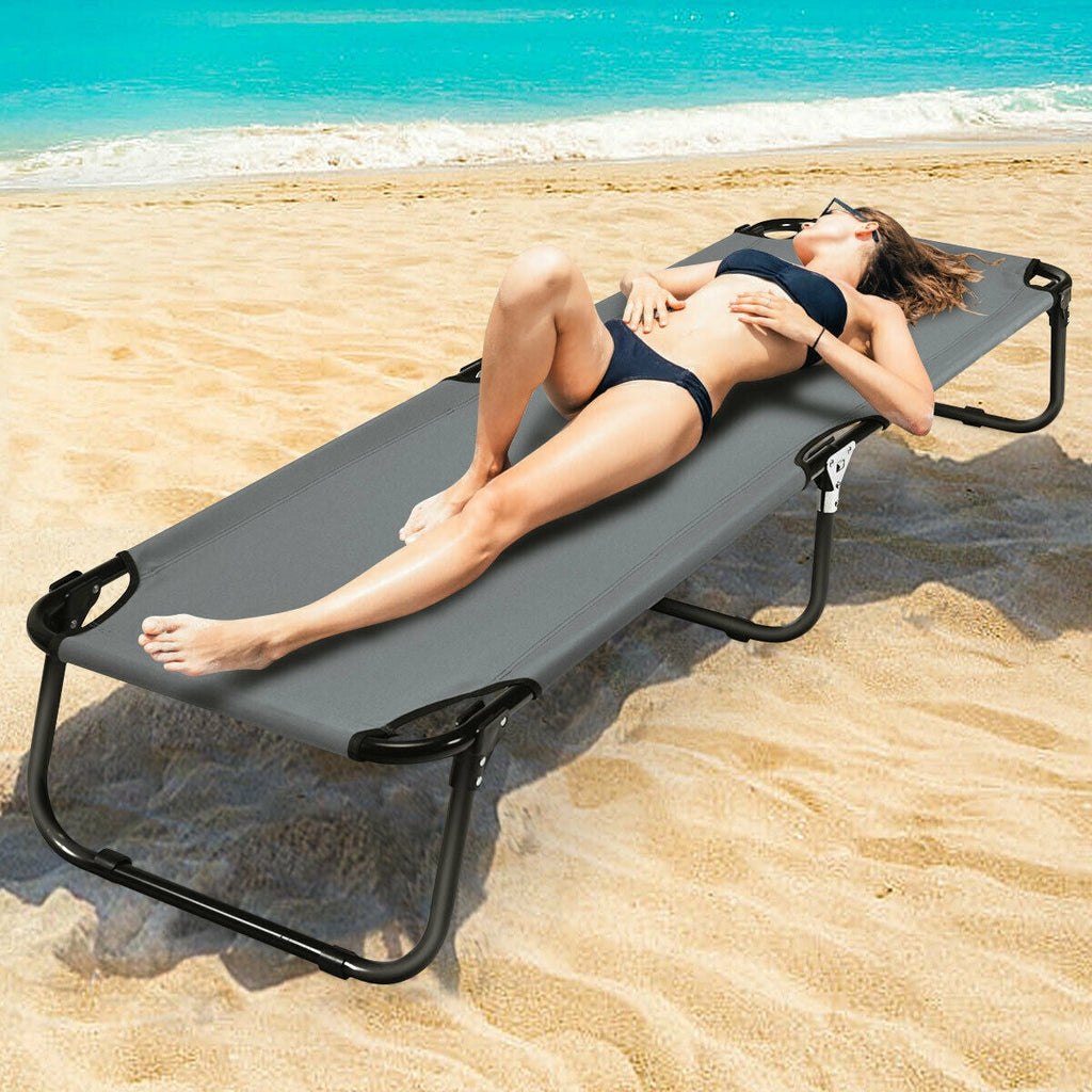 Outdoor Folding Camping Bed for Sleeping Hiking Travel-Black
