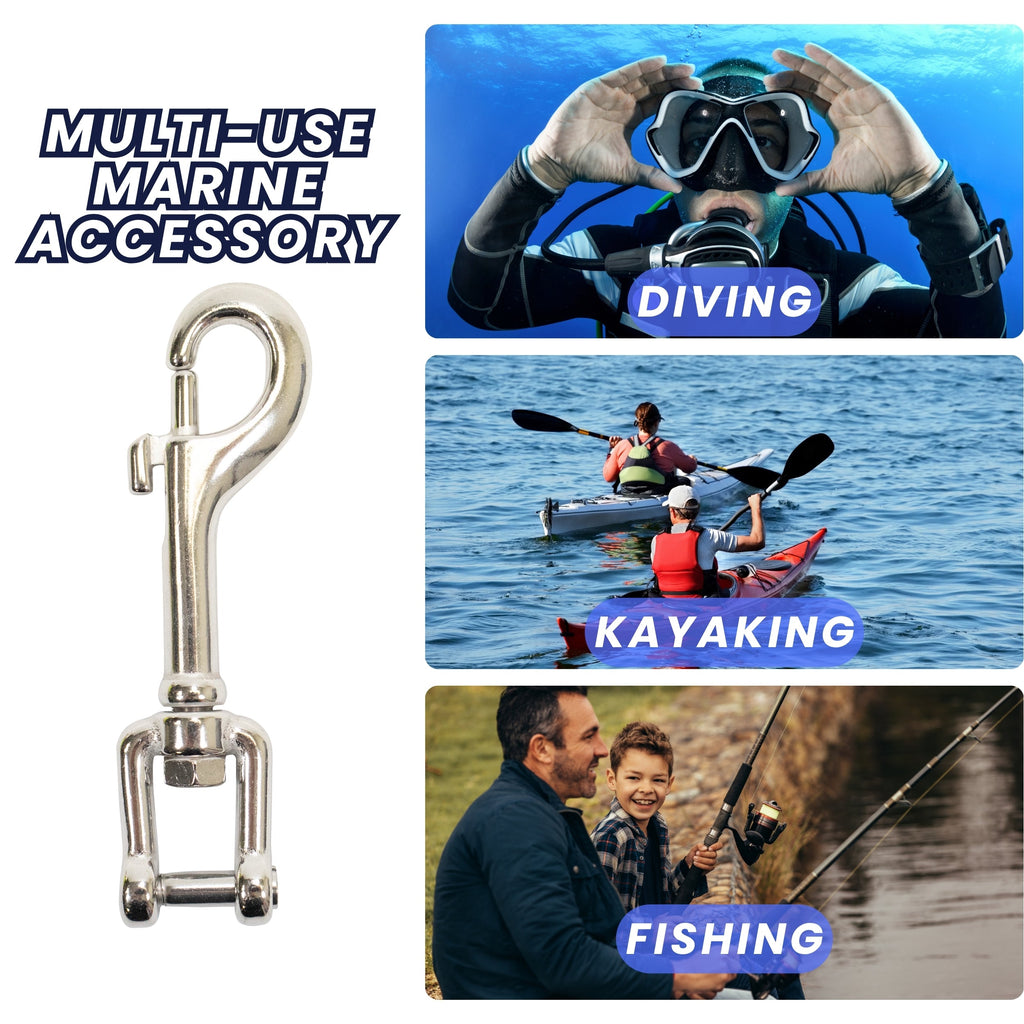 Scuba Diving Stainless Steel 316 Shackle Bolt Snap, Medium