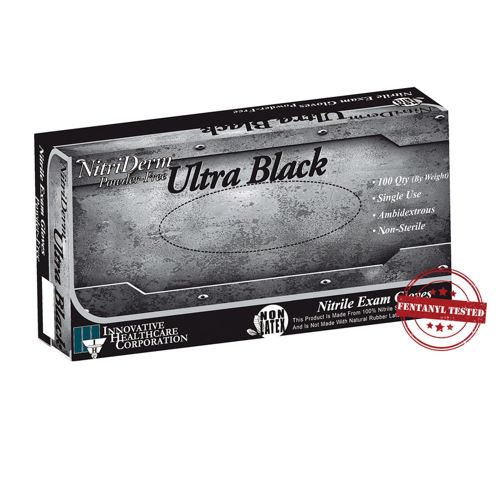 NitriDerm® Ultra Black Nitrile Exam Glove, Large, Black 187300