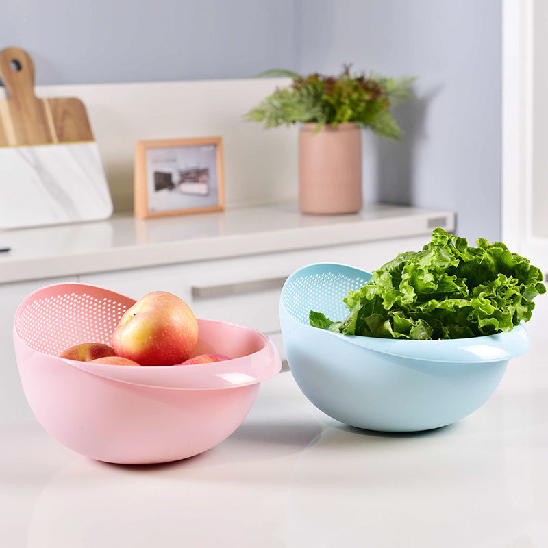 Multi-functional Thickened Round Plastic Fruit And Vegetable Draining Basket