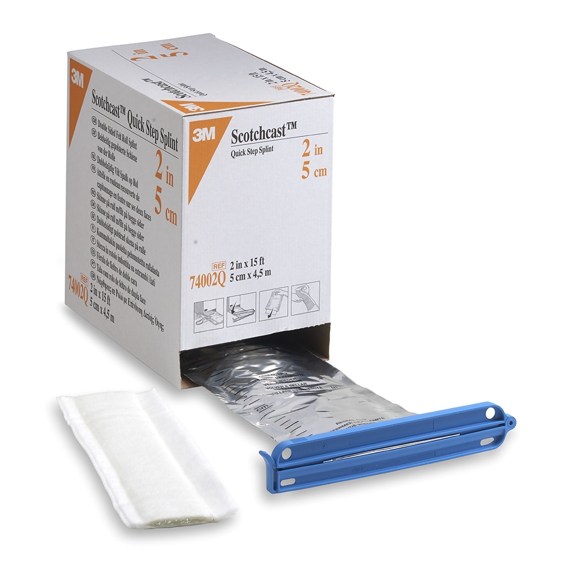 3M™ Scotchcast™ Quick Step Double Sided Felt Splint Roll, 2 Inch x 15 Foot 74002Q