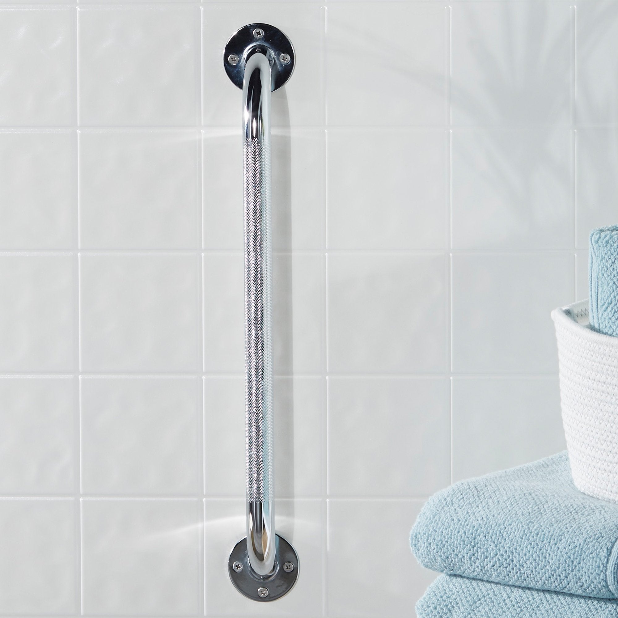 McKesson Wall Grab Bar, Chrome Finish, Knurled Steel 146-RTL12118