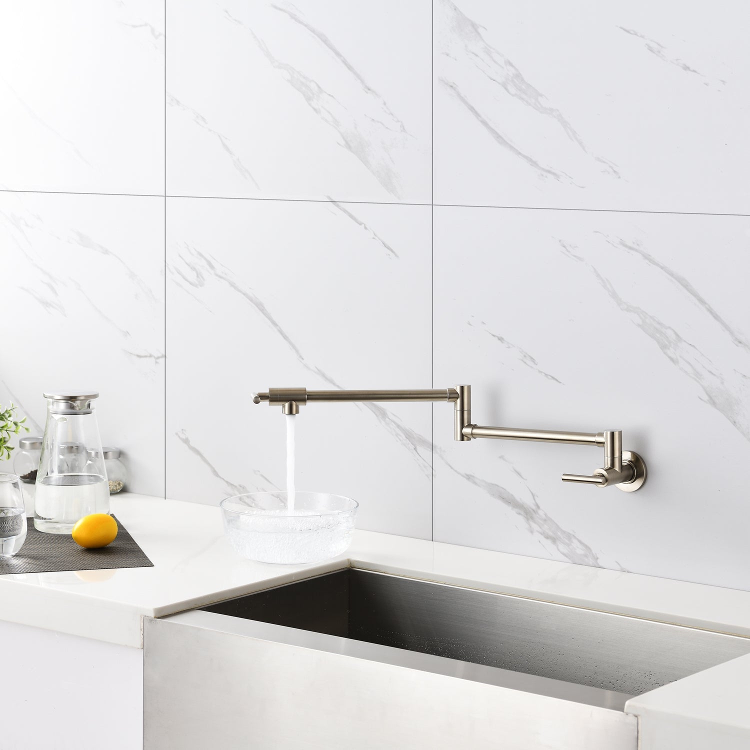 Wall Mount Folding Kitchen Pot Filler Faucet
